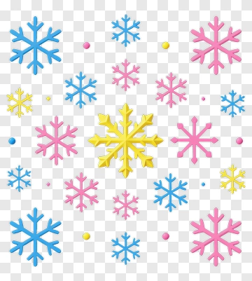 Colorful Snowflakes On A Transparent Background PNG
