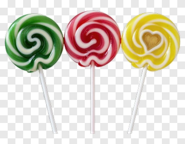 Colorful Lollipops With Swirled Patterns PNG