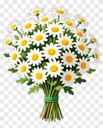 Bouquet Of White Daisies PNG