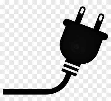 Black Electric Plug With Cord PNG