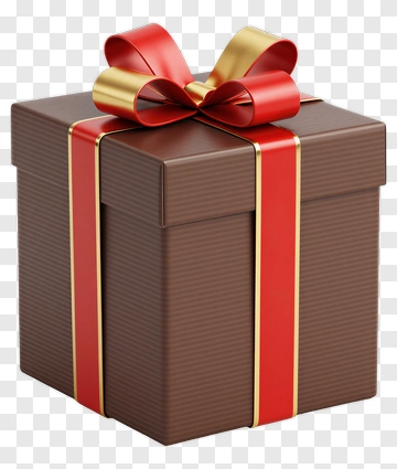 Gift Box With Red And Gold Ribbon PNG