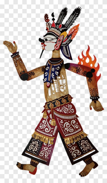 Traditional Wayang Kulit Puppet PNG