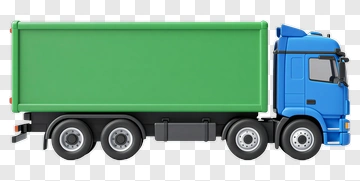 Blue Truck With Green Container PNG