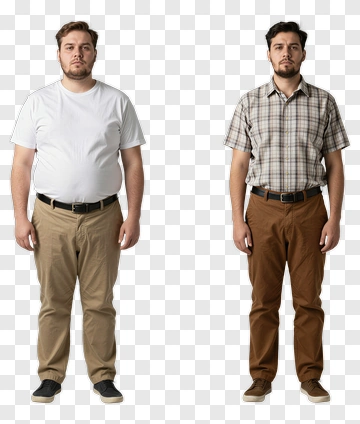 Before And After Weight Loss Transformation PNG
