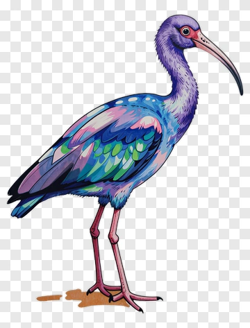 Colorful Bird Standing On The Ground PNG