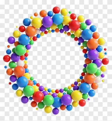 Colorful Ball Wreath PNG