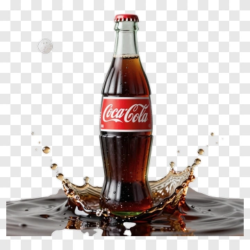 Coca-Cola Bottle With Splashing Soda PNG