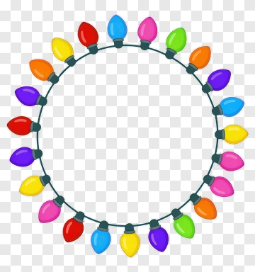 Colorful Christmas Light Garland PNG