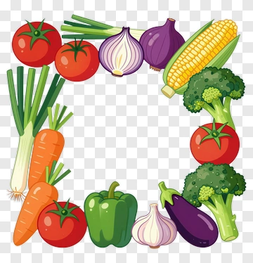 Colorful Vegetable Frame PNG