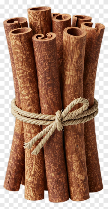 Bundle Of Cinnamon Sticks Tied With Rope PNG