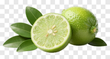 Fresh Lime With Slices And Leaves PNG
