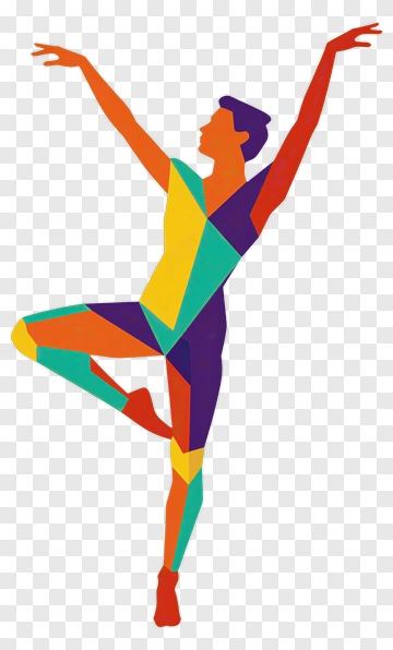 Colorful Dancer Performing A Ballet Pose PNG