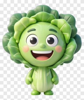 Cartoon Broccoli Character With A Happy Expression PNG