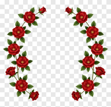 Red Rose Floral Frame PNG