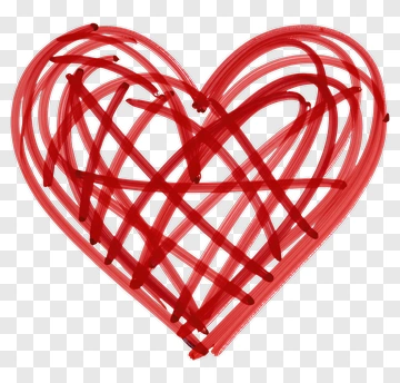 Red Scribbled Heart PNG