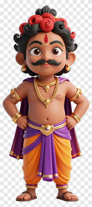 3D Cartoon Character In Traditional Indian Attire PNG