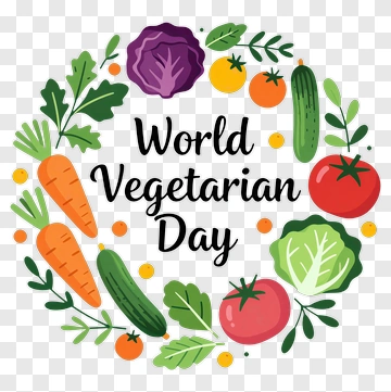 World Vegetarian Day With Colorful Vegetables PNG