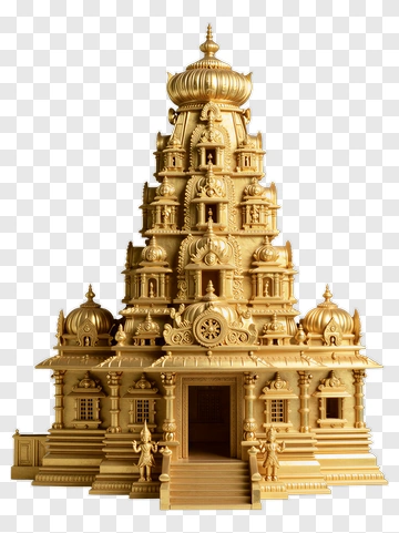 Ornate Golden Temple Model PNG