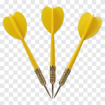 Yellow Darts With Metal Tips PNG