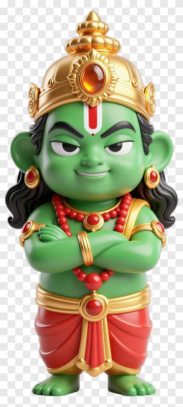 3D Cartoon Hindu God Figurine PNG