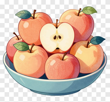 Colorful Bowl Of Apples PNG