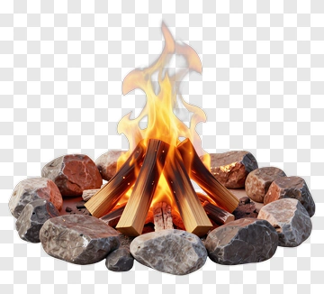Campfire Surrounded By Stones PNG