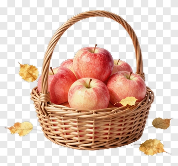 Basket Filled With Red Apples PNG