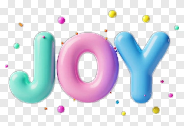 Colorful Joy Text With Decorative Elements PNG