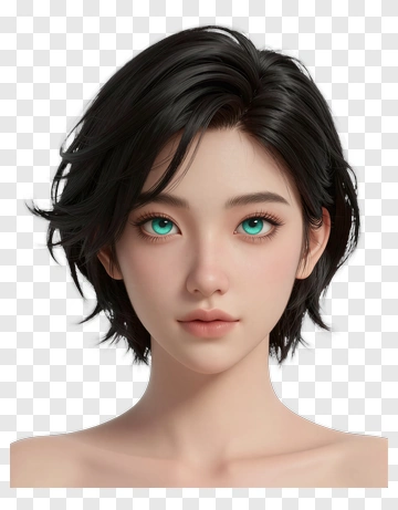 Realistic Portrait Of A Young Woman PNG