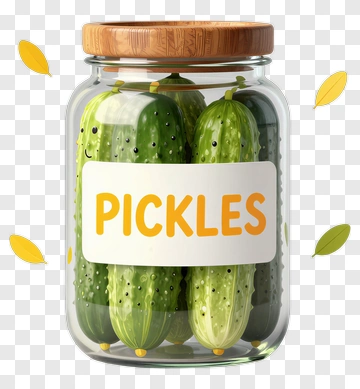 Pickles In A Glass Jar PNG