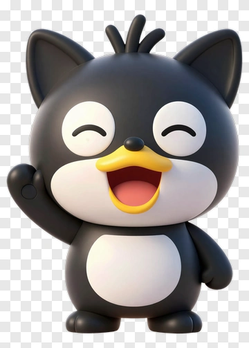 Cartoon Cat Character Waving Hello PNG