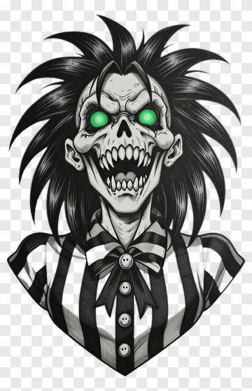 Cartoon Skull Character With Green Eyes PNG