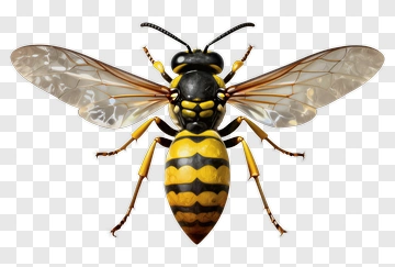 Realistic Yellow And Black Bee PNG