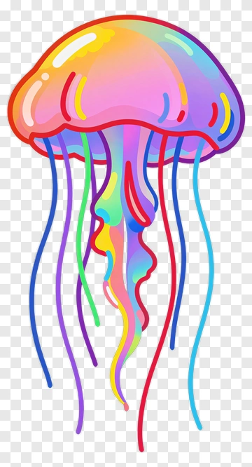 Colorful Jellyfish PNG