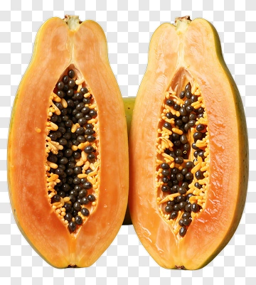 Fresh Papaya Halved PNG