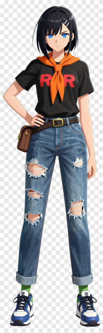 Anime Character In Casual Outfit PNG
