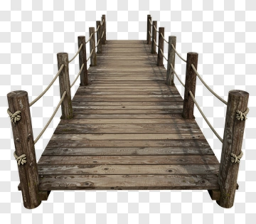 Wooden Dock With Rope Railings PNG