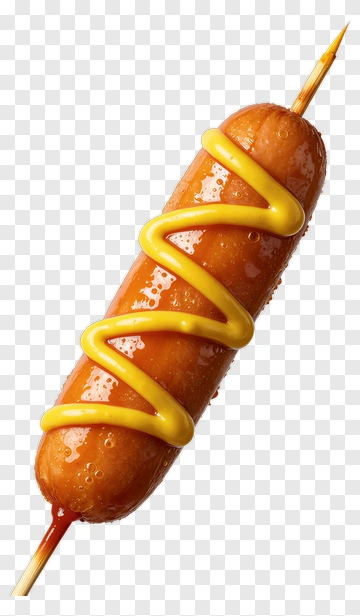 Corn Dog With Mustard PNG