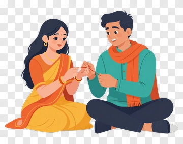 Couple Exchanging Traditional Jewelry PNG