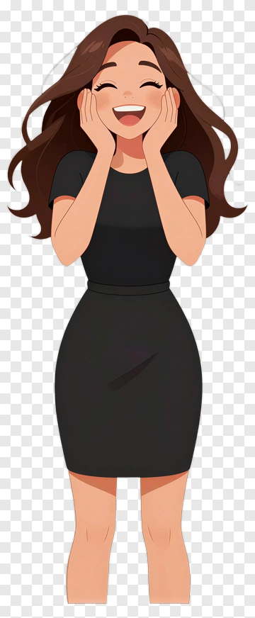 Happy Woman Smiling With Hands On Face PNG