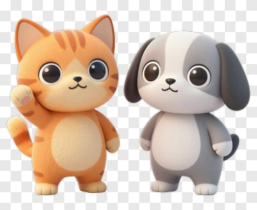 Cartoon Cat And Dog Characters PNG