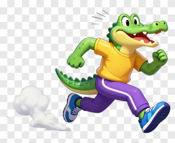 Cartoon Alligator Running PNG