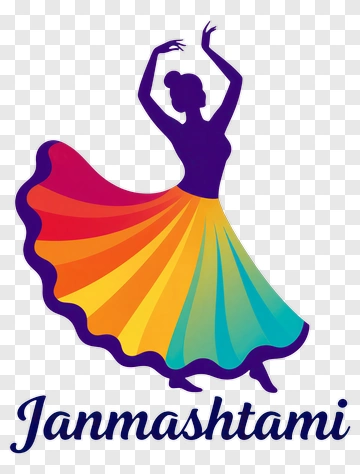 Colorful Dancer Celebrating Janmashtami PNG