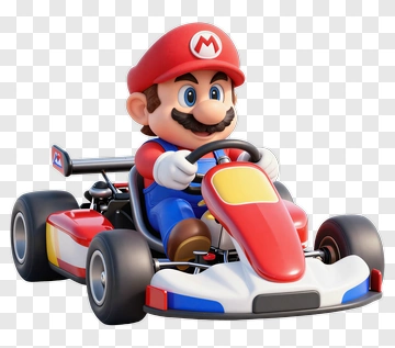 Mario Driving A Go-Kart PNG