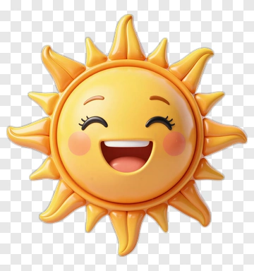Cartoon Sun With A Happy Face PNG
