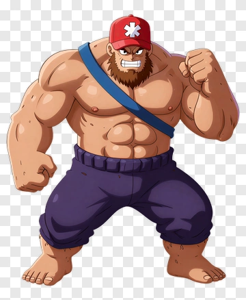 Cartoon Strongman Character PNG