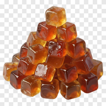 Pyramid Of Amber Candy Cubes PNG