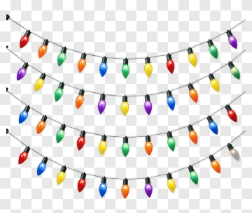 Colorful Christmas String Lights PNG