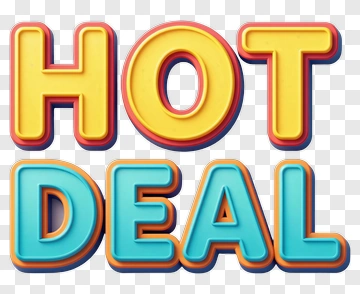 Colorful Hot Deal Text PNG