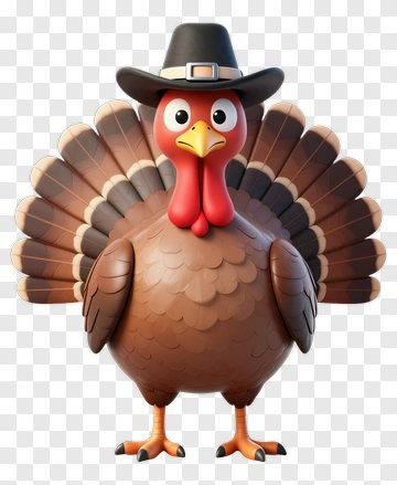 Cartoon Turkey Wearing A Hat PNG